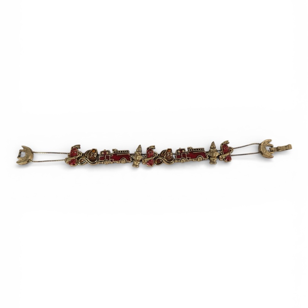 Vintage Fire Truck Charm Bracelet - Picture 2 of 2
